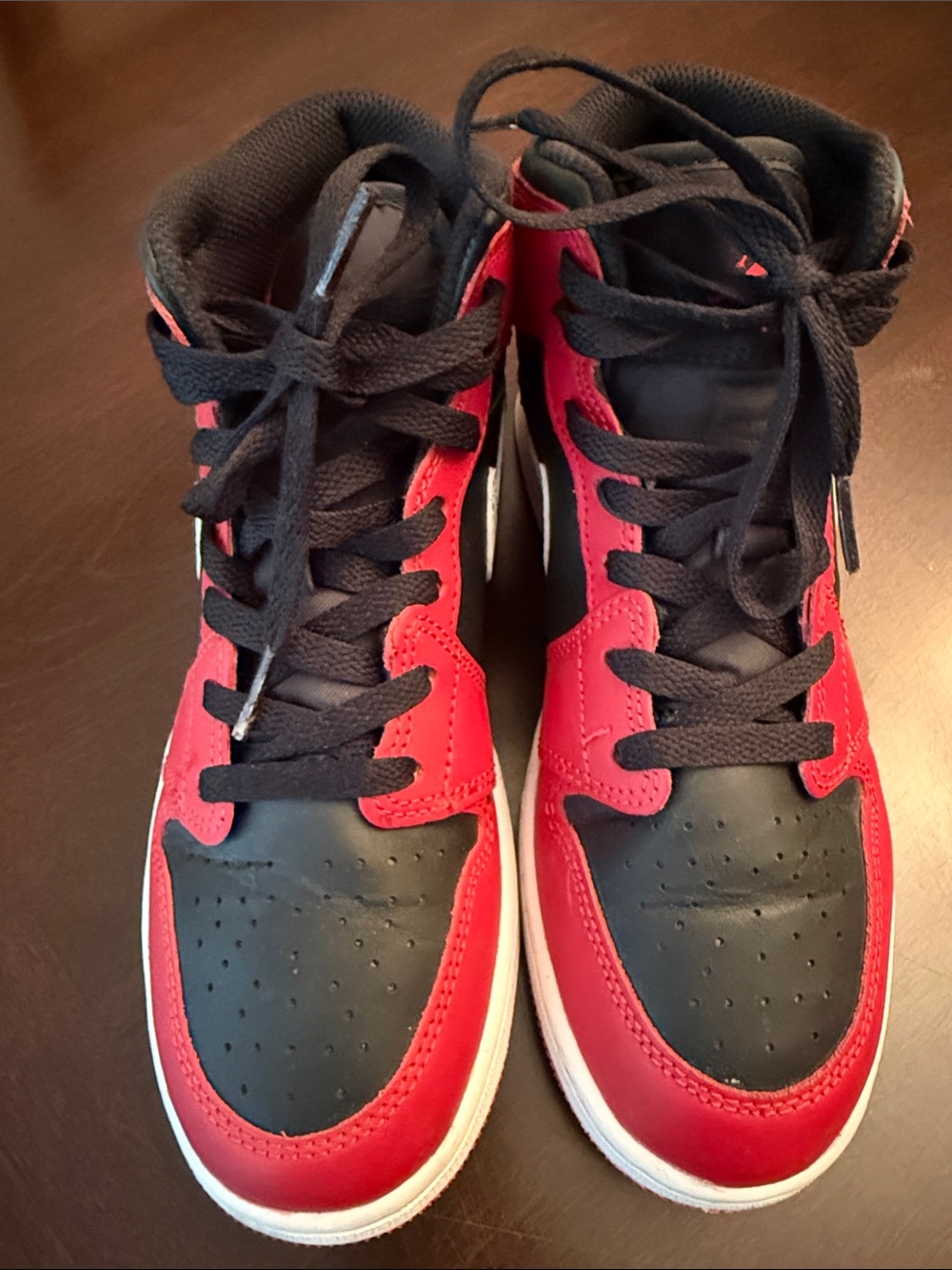 Jordan Kids High-Top Sneakers in Red and Black